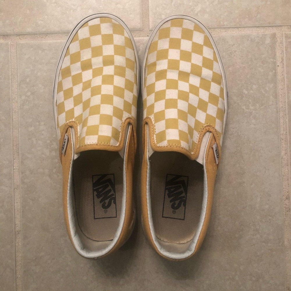 Yellow & White Checkered Vans!